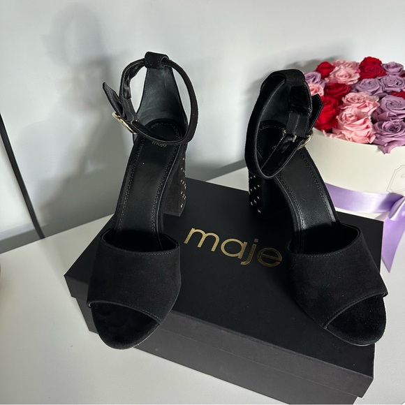 Maje Black block heels Size 37 - Picture 5 of 12